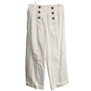 Lauren Ralph Lauren- White nicklaus cotton twill sailor pants